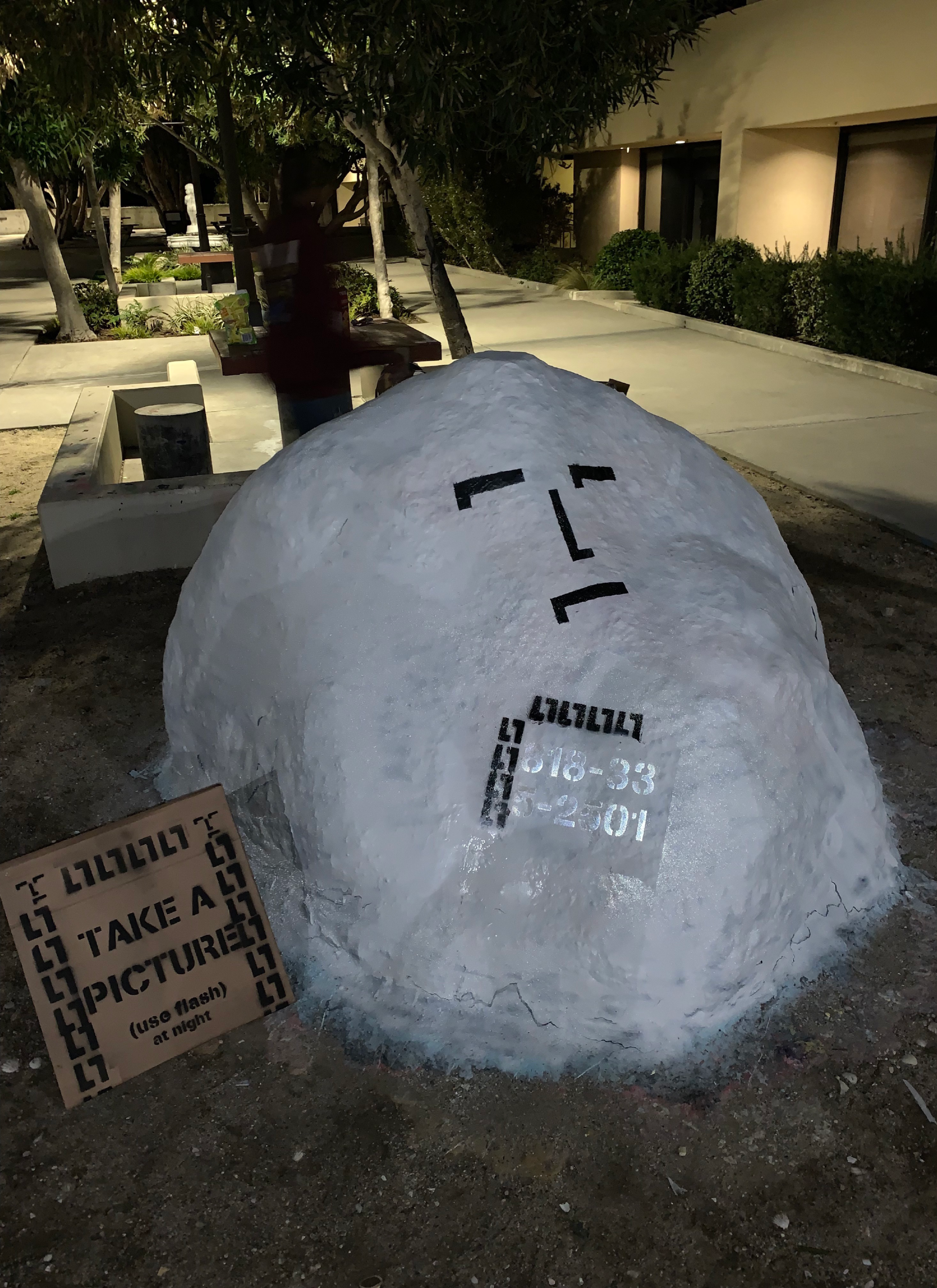 Rock painting with reflective paint