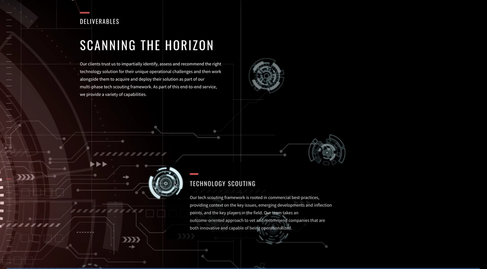 Tech Scouting Website Homepage